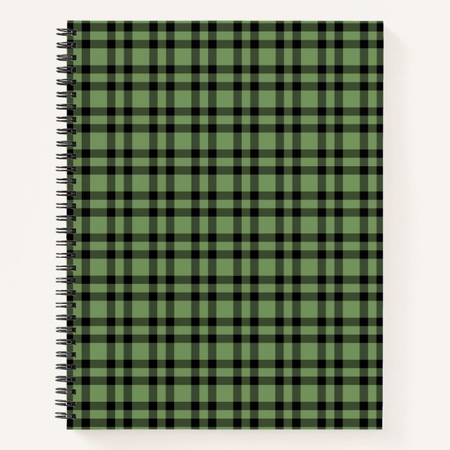 Grün-schwarzes Karomuster Notizbuch (Vorderseite)