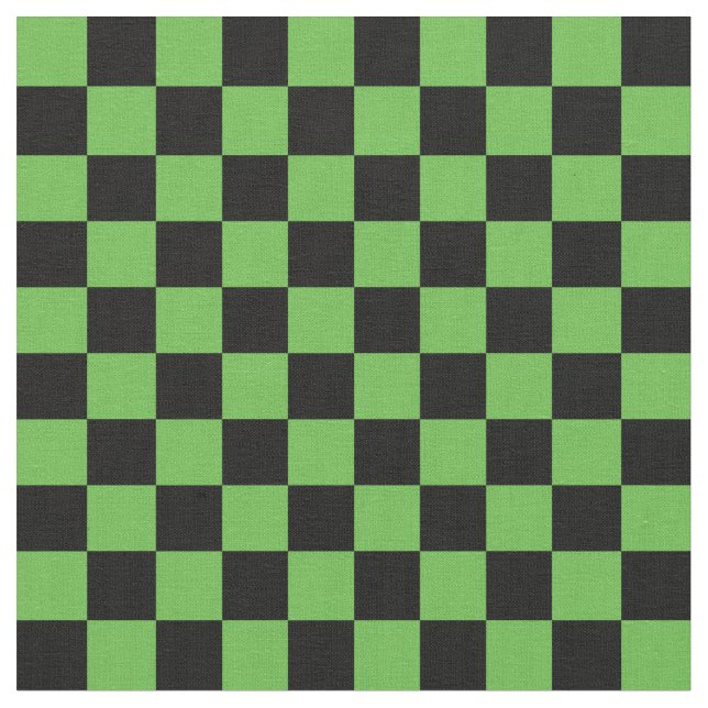 Grün-schwarzes Schachbrettmuster Stoff (Nahaufnahme)