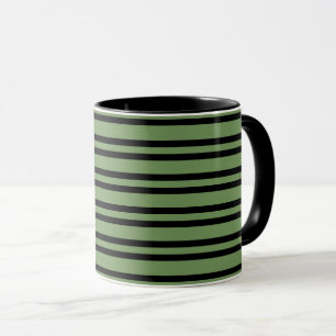Grün-schwarzes Streifenmuster Tasse