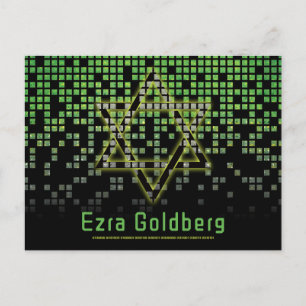 Grün Schwarzes Videospiel Gamer Bar Mitzvah Danke  Postkarte