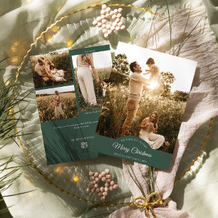 Grün sehr frohe Weihnachten Vier Foto Vertikal