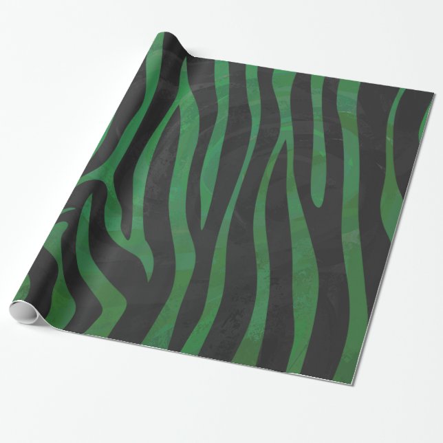 grün, smaragdgrün, kelly+grün, zebras, muster geschenkpapier (Ungerollt)