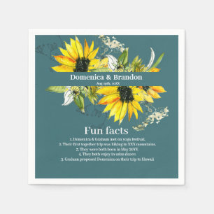 Grün-Sonnenblumen-Hochzeitsspass von Neapel Serviette