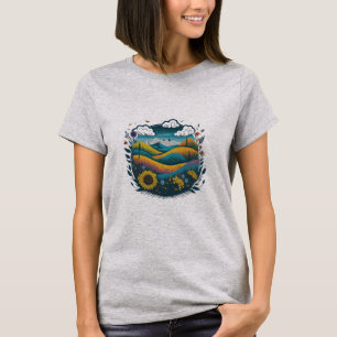 Grün-Stille: T - Shirt der grünen Landschaft