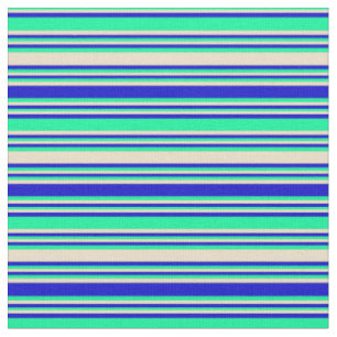 Grün, Tan und Blau Streifen/Linke Muster Stoff