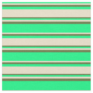 Grün, Tan und Dunkelofen Grüne Linien Stoff