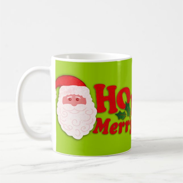 Grün-Tasse froher Weihnachten Sankt "Ho Ho Ho" Kaffeetasse (Links)