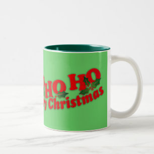 Grün-Tasse froher Weihnachten Sankt "Ho Ho Ho" Zweifarbige Tasse