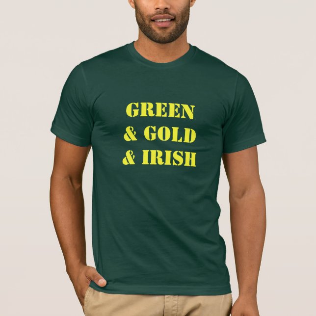 Grün u. Gold u. Iren - das T-Shirt der Männer (Vorderseite)