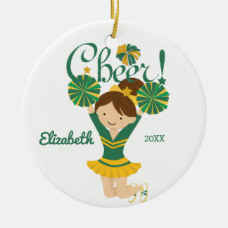 Grün u. Goldbeifall-brünette Keramikornament