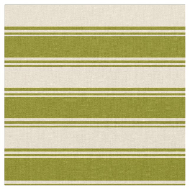 Grün und Beige Linde/Streifenmuster Stoff (Nahaufnahme)