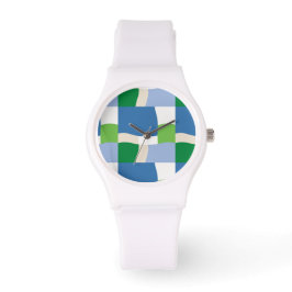 grün und blau armbanduhr