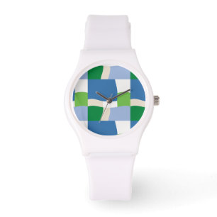 grün und blau armbanduhr