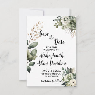 Grün und blau im Blumenmuster speichern Sie die Da Save The Date