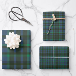 Grün und Blau Kariert Geschenkpapier Set