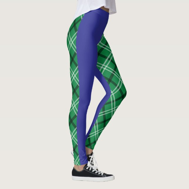 Grün und Blau Kariert Leggings (Rechts)