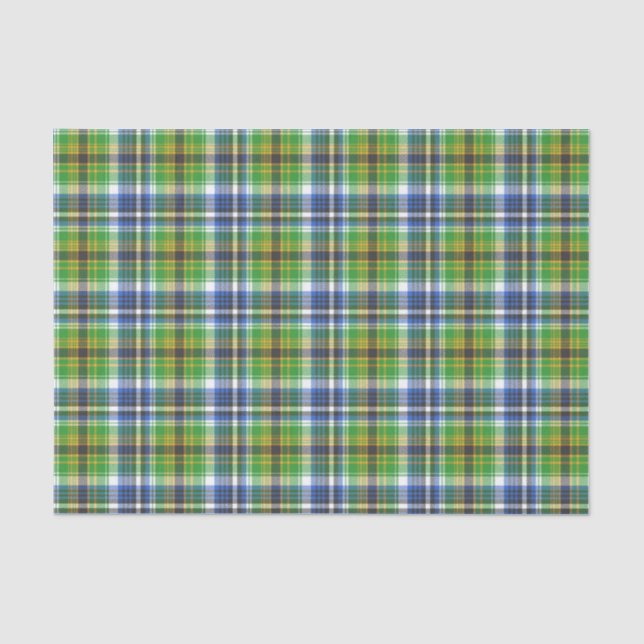 grün und blau Kariert Seidenpapier (Vorderseite)