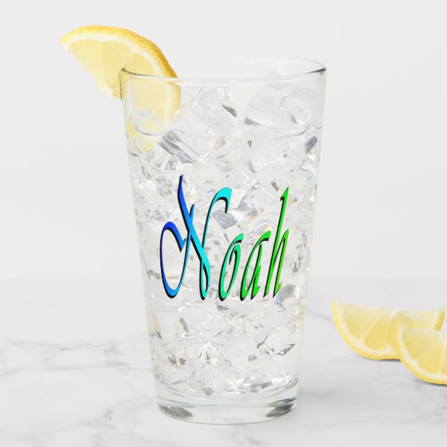 Grün und Blau Noah Name,  Glas (Vorderseite Ice)