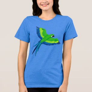 Grün und Blau / Papagei fliegen Tri-Blend Shirt