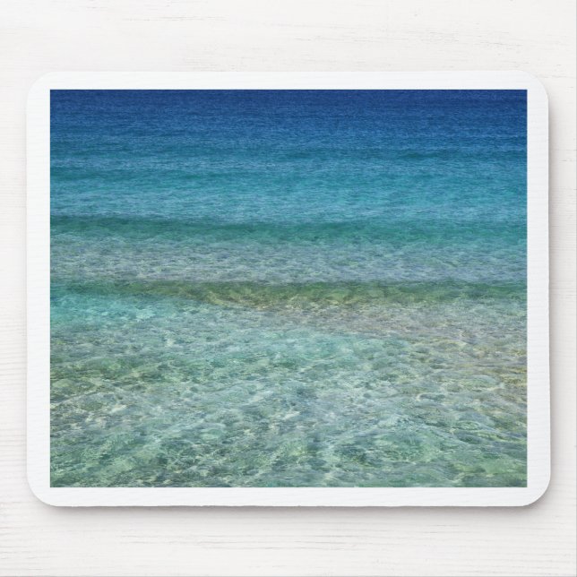 Grün und Blau schimmerndes Wasser Mousepad (Vorne)