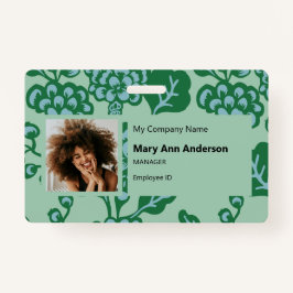 Grün und Blau Vibranu und feines Blumenmuster Ausweis