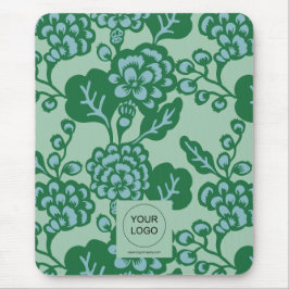 Grün und Blau Vibranu und feines Blumenmuster Mousepad
