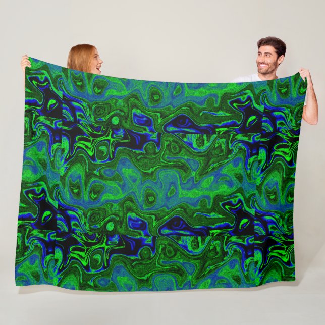Grün und Blauer Feuerstein Fleecedecke (Beispiel)