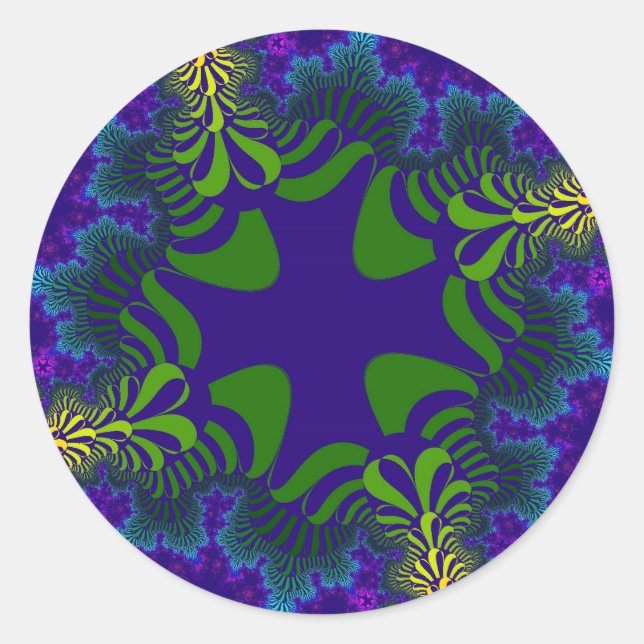 Grün- und Blaukreuz Runder Aufkleber (Vorderseite)