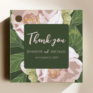 Grün und Blume Elegant Geschenkanhänger