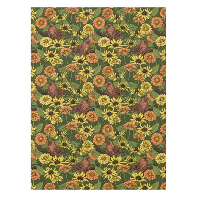 Grün und Blume Tischdecke (Vorderseite)