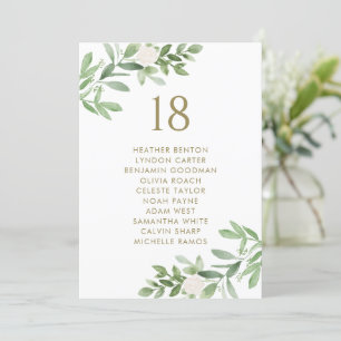 Grün und Blumen Goldene Hochzeit Sitzplan Ankündigung