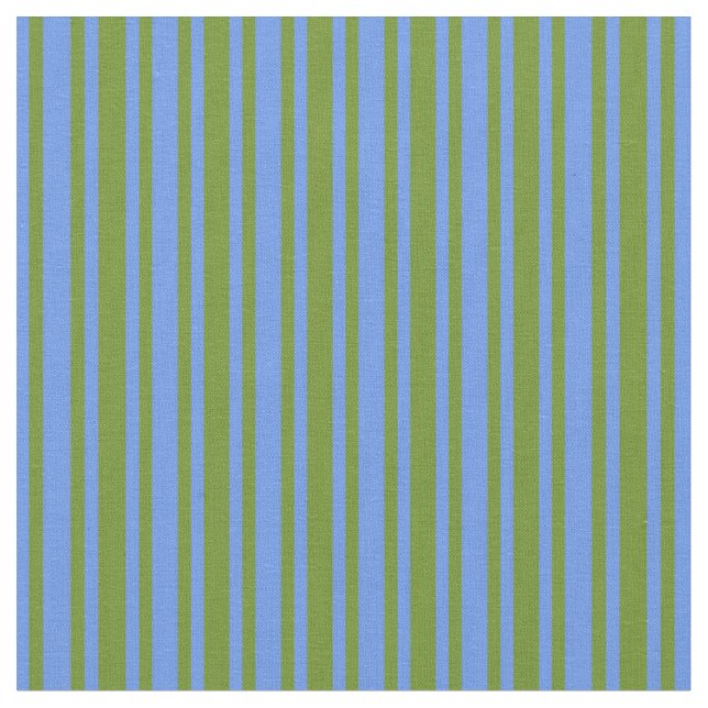Grün- und Cornflower Blauer Streifen Stoff (Nahaufnahme)