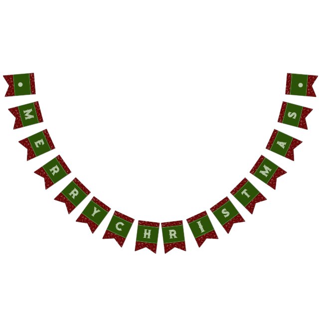Grün und dunkel Rot frohe Weihnachtsmarken Fahnen Wimpelkette (Alle)