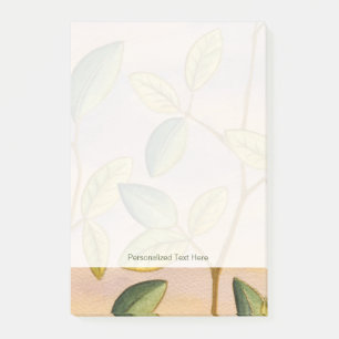 Grün und Gelb Blätter im Hintergrund Post-it Klebezettel