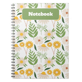 Grün und Gelb Wildblume Notizblock
