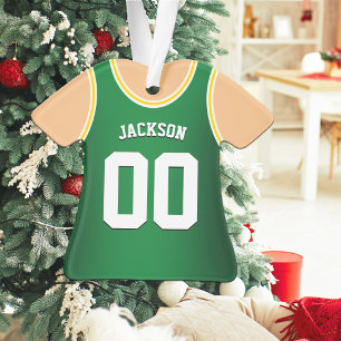 Grün und gelbe Teamfarben Basketball Tank Top Ornament