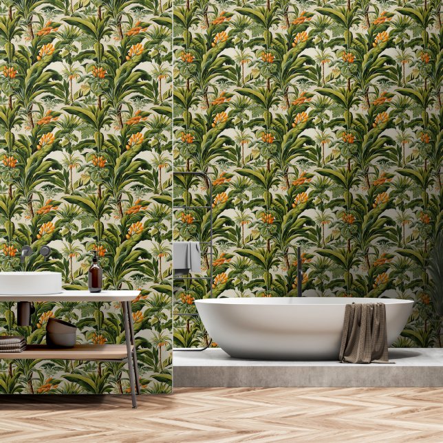 Grün- und Gelbwald Tapete (Badezimmer)