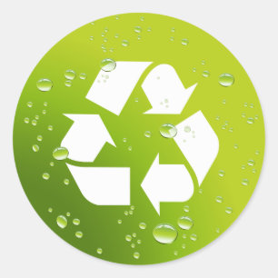 Grün und Gerecycelt sein Runder Aufkleber