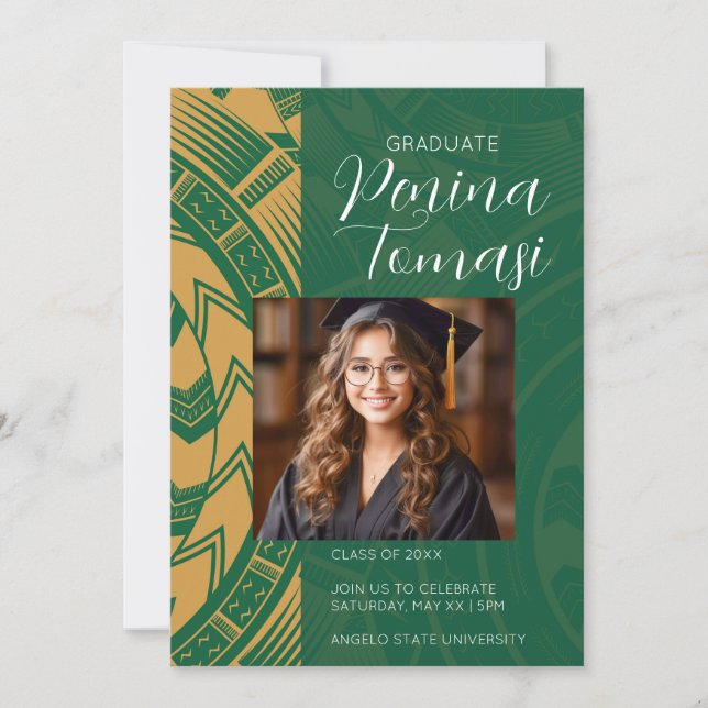 Grün und Gold Einladung (Vorderseite)