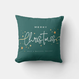 Grün und Gold Frohe Weihnachten Jahreszeit Winter Kissen