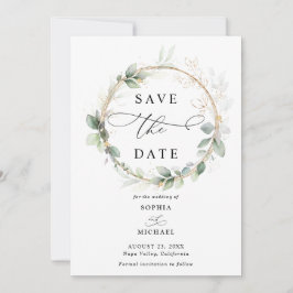 Grün und Gold Hochzeit Save-the-Date-Einladung Einladung