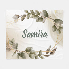 Grün und Gold Individuelle Name Personalisiert Fleecedecke