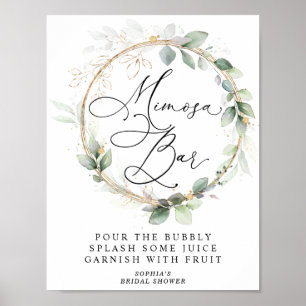Grün und Gold: Mimosa-Bar zur Brautparty Poster