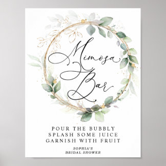 Grün und Gold: Mimosa-Bar zur Brautparty Poster