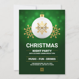 Grün und Gold Modernes Weihnachts-Party Einladung