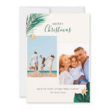 Grün und Gold Tropical 2-Foto Weihnachten