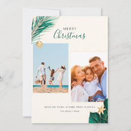 Grün und Gold Tropical 2-Foto Weihnachten
