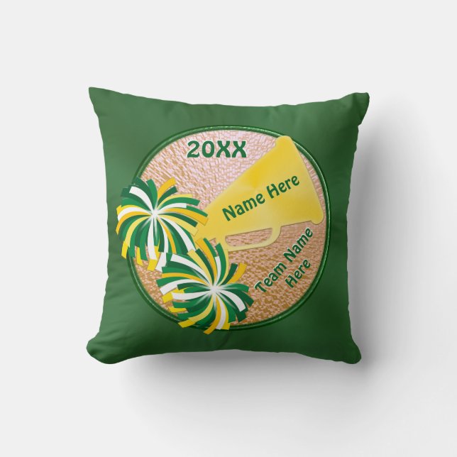 Grün und Goldältere Beifall-Geschenke Kissen (Vorderseite)