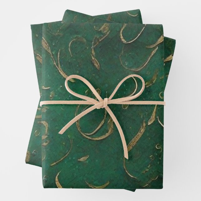 Grün und Golden Geschenkpapier Set (Beispiel)