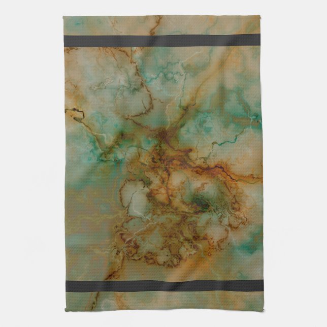 Grün und Goldmarmor Handtuch (Vertikal)